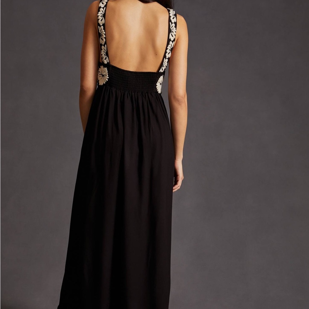 Floral Black and White Maxi Dress - Picture 4 of 8